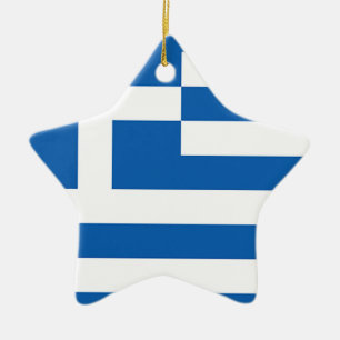 Ornement Étoile En Céramique Drapeau de la Grèce, Grec