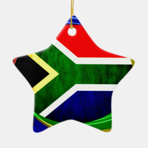 Ornement Étoile En Céramique Drapeau de l'Afrique du Sud : motif de tourbillon
