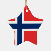 Ornement Étoile En Céramique Drapeau de Norway (Droite)