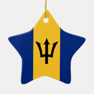 Ornement Étoile En Céramique Drapeau des Barbade