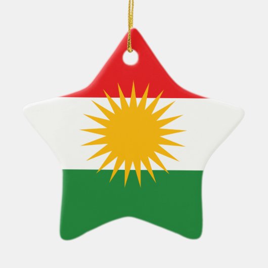 Ornement Étoile En Céramique Drapeau du Kurdistan (Devant)