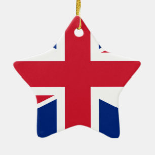 Ornement Étoile En Céramique Drapeau du Royaume-Uni