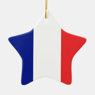 Ornement Étoile En Céramique Drapeau français Tricolore