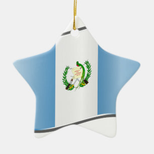 Ornement Étoile En Céramique Drapeau ondulé du Guatemala