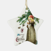 Ornement Étoile En Céramique "D'un Joyeux fille Noël" (Droite)