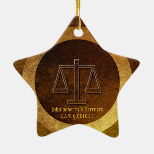 Ornement Étoile En Céramique Échelles adorables du cadeau d'avocat de justic