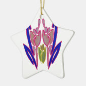 Ornement Étoile En Céramique Elégante aquarelle Rose Imprimer (Gauche)