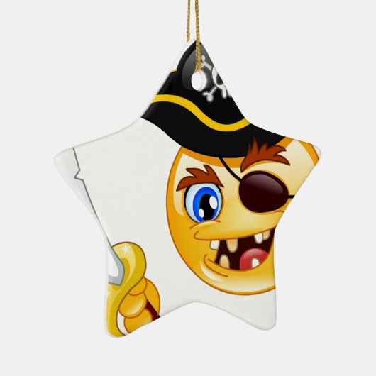 Ornement Étoile En Céramique emoji pirate (Droite)