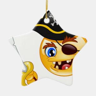 Ornement Étoile En Céramique emoji pirate