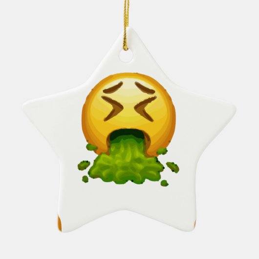 Ornement Étoile En Céramique emoji puking (Devant)