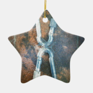 Ornement Étoile En Céramique Étoile d'argent infini