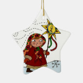 Ornement Étoile En Céramique Étoile ukrainienne de Noël (Droite)