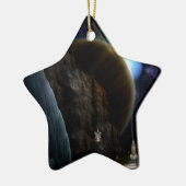 Ornement Étoile En Céramique Exploration De L'Art Fractal Spatial (Gauche)