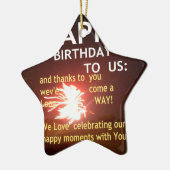 Ornement Étoile En Céramique Fête Fireworks avec message Merci (Gauche)