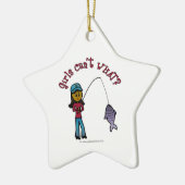 Ornement Étoile En Céramique Fille de pêche noire (Gauche)