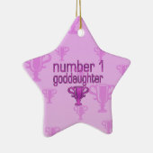 Ornement Étoile En Céramique Filleule du numéro 1 (Droite)