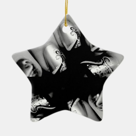 Ornement Étoile En Céramique Fingernails Designer (Devant)