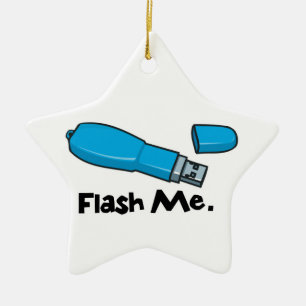 Ornement Étoile En Céramique flash me lecteur flash design