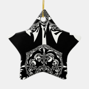 Ornement Étoile En Céramique Fleur tribale