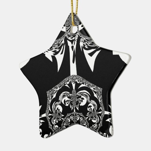 Ornement Étoile En Céramique Fleur tribale (Gauche)