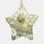 Ornement Étoile En Céramique Fleurs de printemps (Gauche)