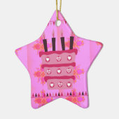 Ornement Étoile En Céramique Gâteau d'anniversaire floral pour elle / Filles Ar (Gauche)