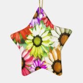 Ornement Étoile En Céramique Gerbera fleurie colorée (Gauche)