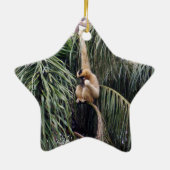 Ornement Étoile En Céramique Gibbon Monkey Juste Accroché Autour, (Dos)