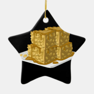 Ornement Étoile En Céramique Glitch Food avoine gâteau