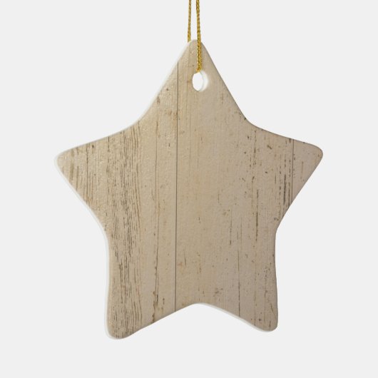 Ornement Étoile En Céramique Grains de bois texturés blancs blanchis (Droite)