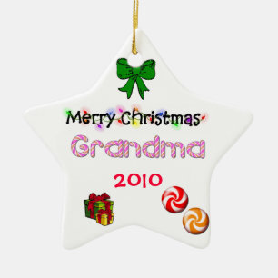 Ornement Étoile En Céramique Grandma Photo Christmas Ornament