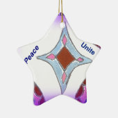 Ornement Étoile En Céramique "Gratitude Peace Love Unite" Mandala Art Imprimer (Droite)