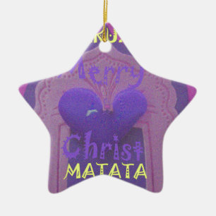 Ornement Étoile En Céramique Hakuna Matata Merry Christmas Love Design.jpg