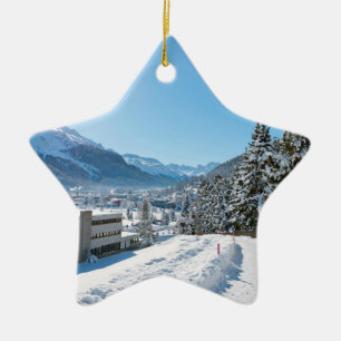 Ornement Étoile En Céramique Hiver à St. Moritz