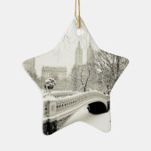 Ornement Étoile En Céramique Hiver de Central Park - neige sur le pont d'arc (Droite)