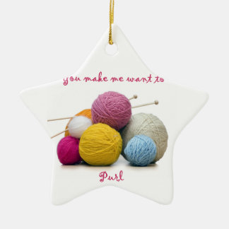 Ornement Étoile En Céramique humour de tricotage