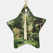 Ornement Étoile En Céramique Hydrangea Wood Trees (Gauche)
