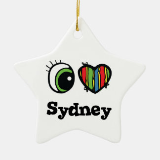 Ornement Étoile En Céramique I Love (Coeur) Sydney