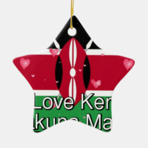Ornement Étoile En Céramique I Love Kenya et "Hakuna Matata" Art Print