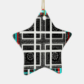 Ornement Étoile En Céramique Impression À damiers Motif (Droite)
