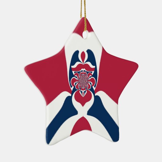 Ornement Étoile En Céramique Impression Abstraite E.T. (Droite)