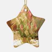 Ornement Étoile En Céramique Impression des fleurs reflétées (Gauche)