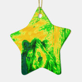 Ornement Étoile En Céramique Impression Fluorante Lion Art Vision Night (Gauche)