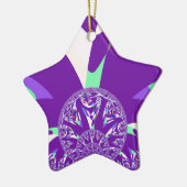 Ornement Étoile En Céramique Imprimante d'art bleu rétro Cyan Kaleidoscope (Gauche)