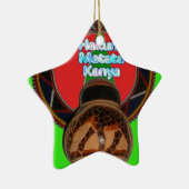 Ornement Étoile En Céramique Imprimer Hakuna Matata Kenya Art (Droite)