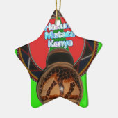 Ornement Étoile En Céramique Imprimer Hakuna Matata Kenya Art (Gauche)