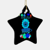 Ornement Étoile En Céramique Imprimer Hakuna Matata Lion (Droite)