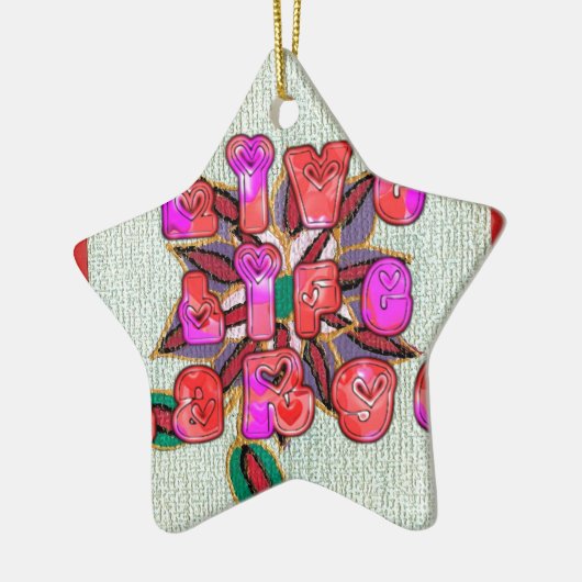 Ornement Étoile En Céramique Imprimer l'art "Live Life Large" (Gauche)