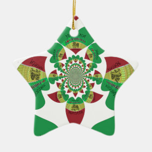 Ornement Étoile En Céramique J'aime Ethiopie Beaux Coeurs Couleurs