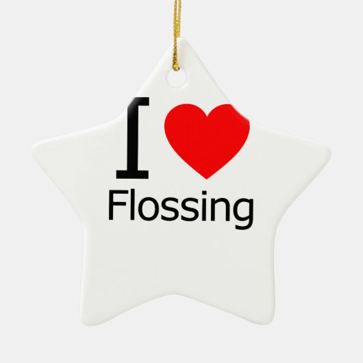 Ornement Étoile En Céramique J'Aime Flossing (Devant)